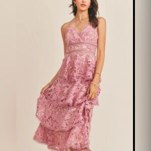 Lace Crochet Midi Dress